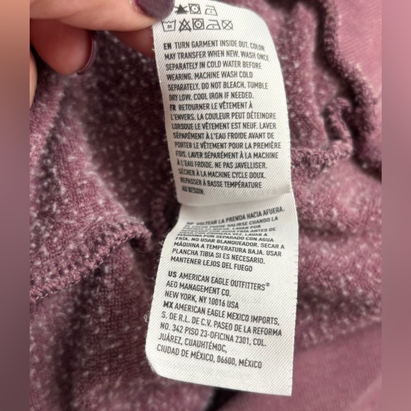 American Eagle Hooded Lightweight Sweatshirt Mauve Size Medium - Picture 8 of 9